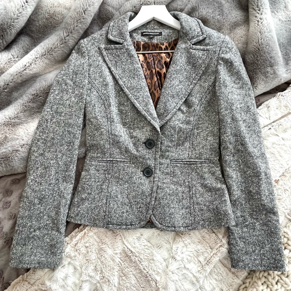 Express Design Studio Gray Wool Two Button Blazer… - image 5